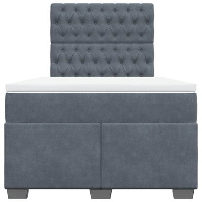 Boxspring met matras fluweel donkergrijs 120x200 cm