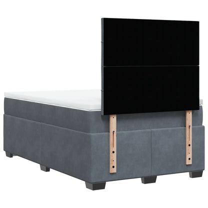 Boxspring met matras fluweel donkergrijs 120x200 cm