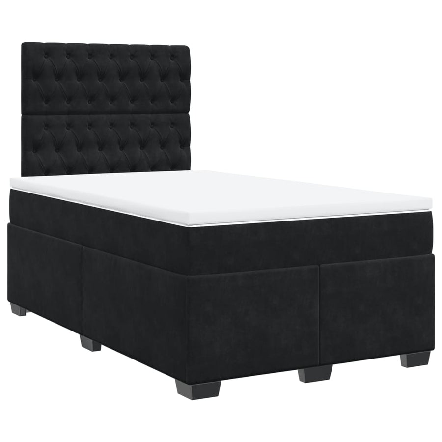 Boxspring met matras fluweel zwart 120x200 cm
