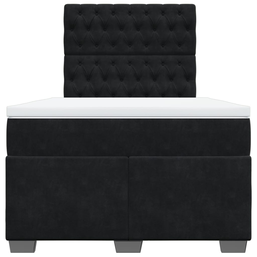 Boxspring met matras fluweel zwart 120x200 cm