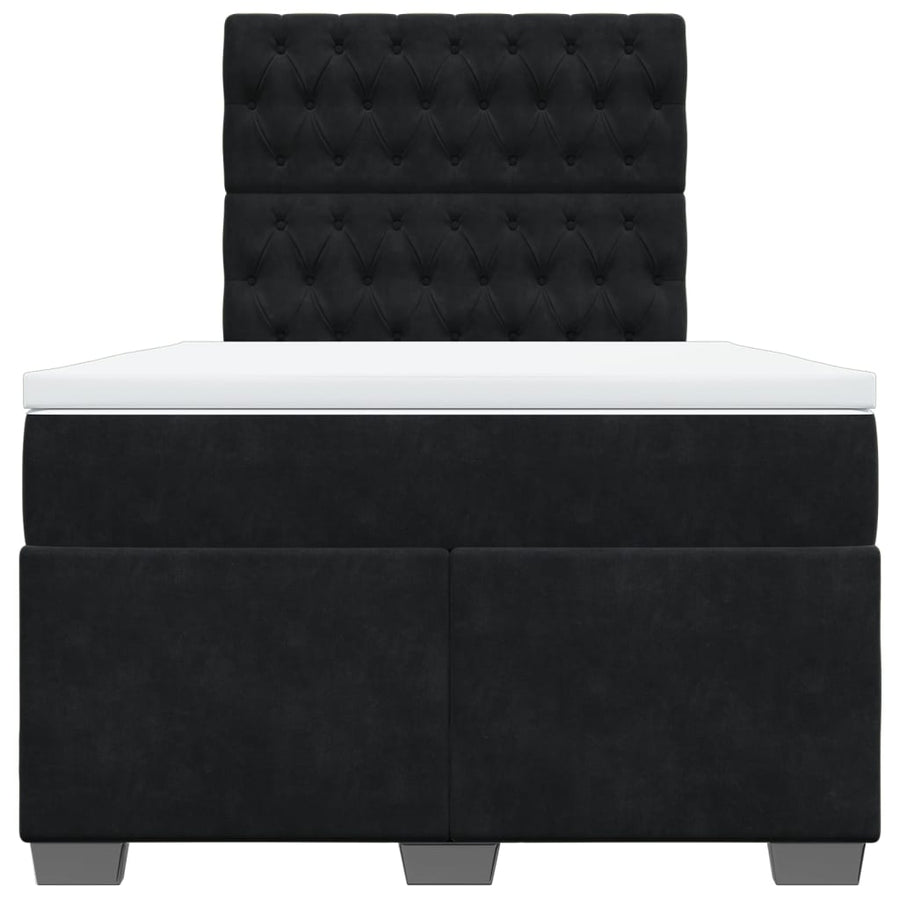 Boxspring met matras fluweel zwart 120x200 cm