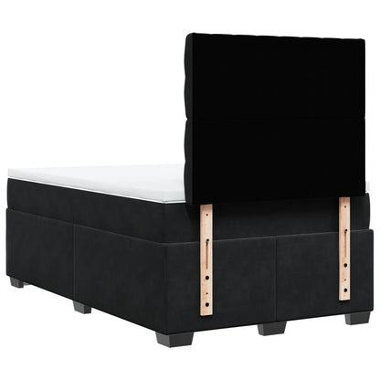 Boxspring met matras fluweel zwart 120x200 cm