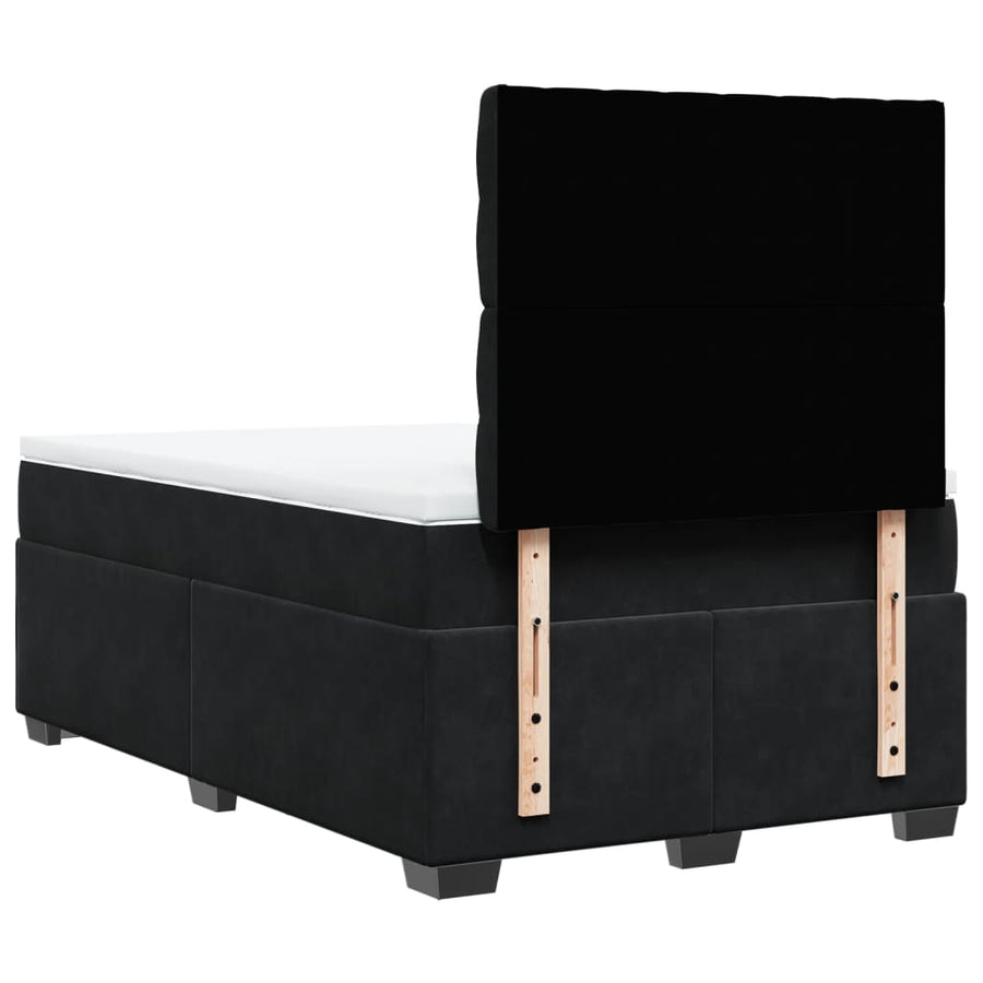 Boxspring met matras fluweel zwart 120x200 cm