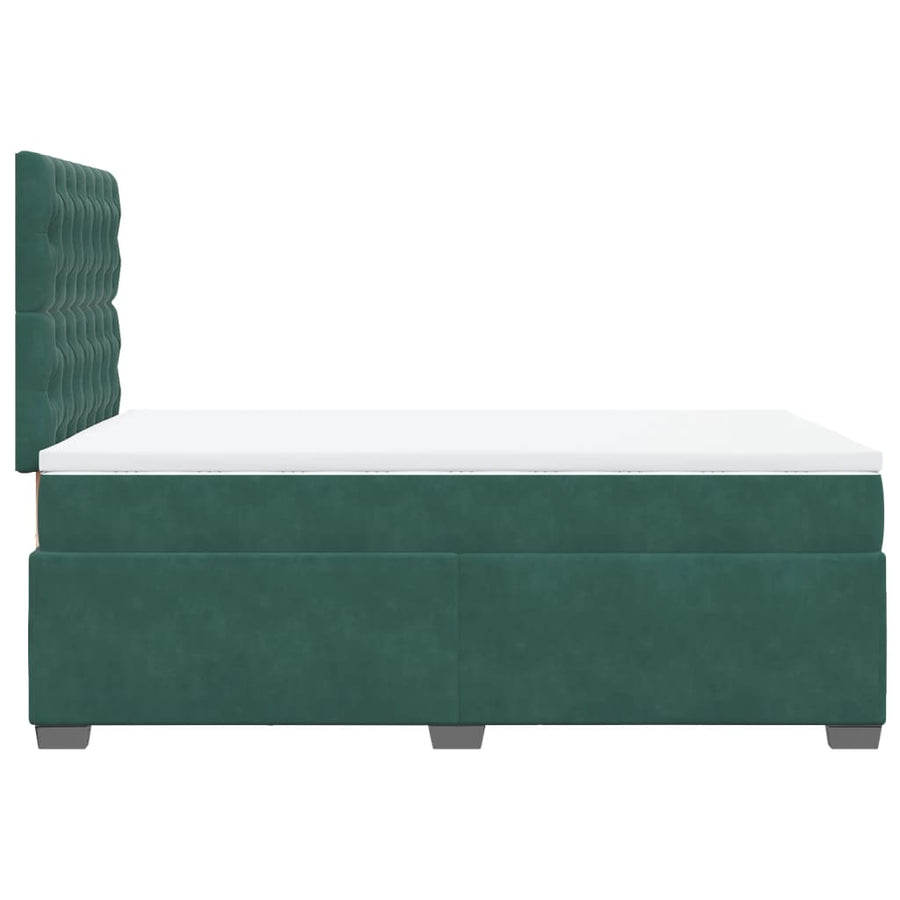 Boxspring met matras fluweel donkergroen 120x200 cm