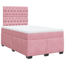 Boxspring met matras fluweel roze 120x200 cm