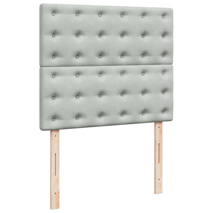 Boxspring met matras fluweel lichtgrijs 120x200 cm