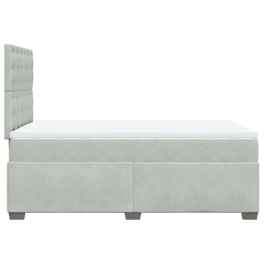 Boxspring met matras fluweel lichtgrijs 120x200 cm