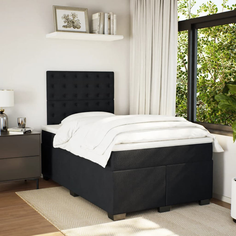 Boxspring met matras fluweel zwart 120x200 cm