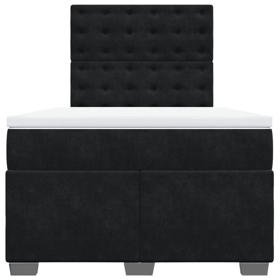 Boxspring met matras fluweel zwart 120x200 cm