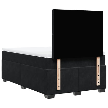 Boxspring met matras fluweel zwart 120x200 cm