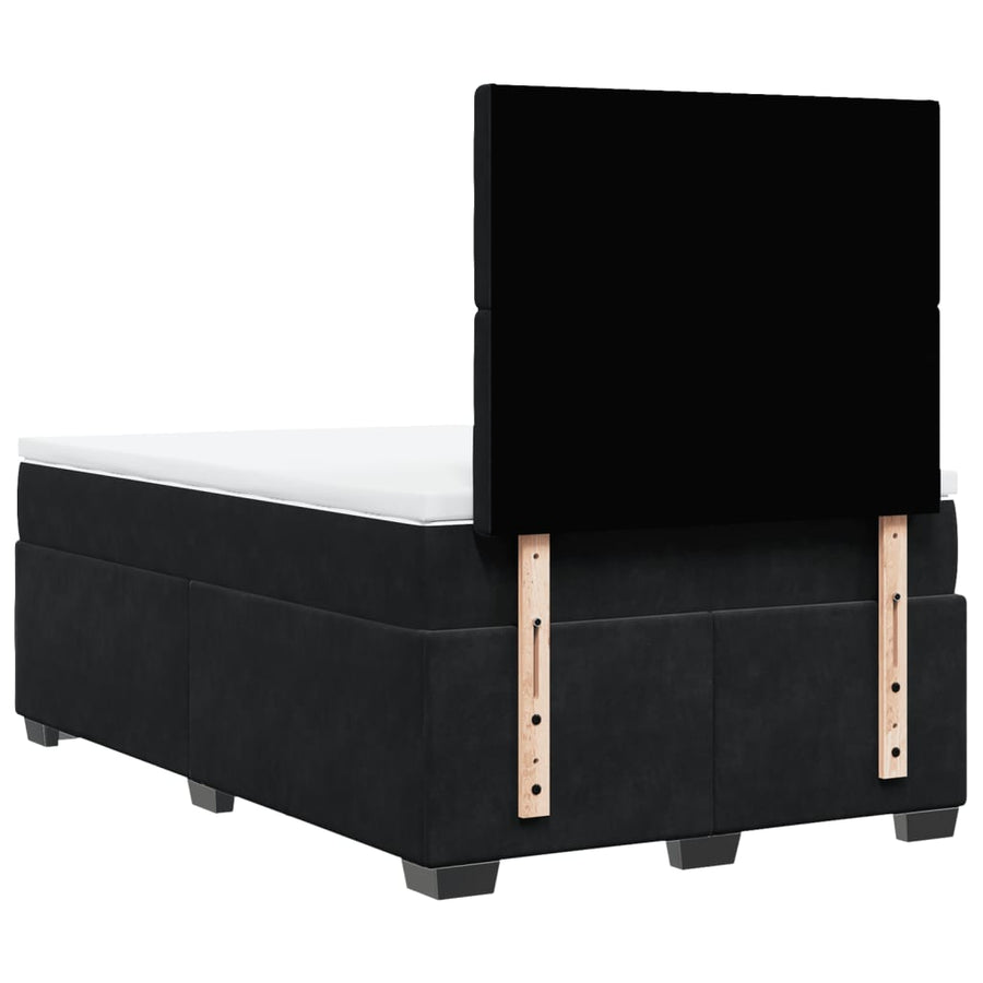 Boxspring met matras fluweel zwart 120x200 cm
