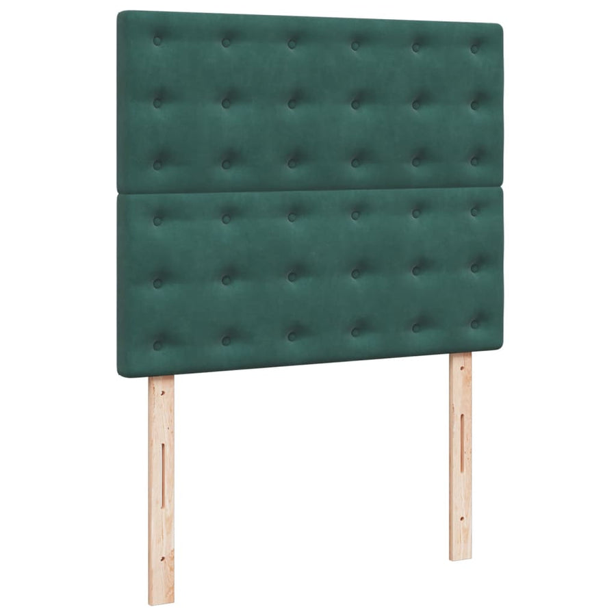 Boxspring met matras fluweel donkergroen 120x200 cm