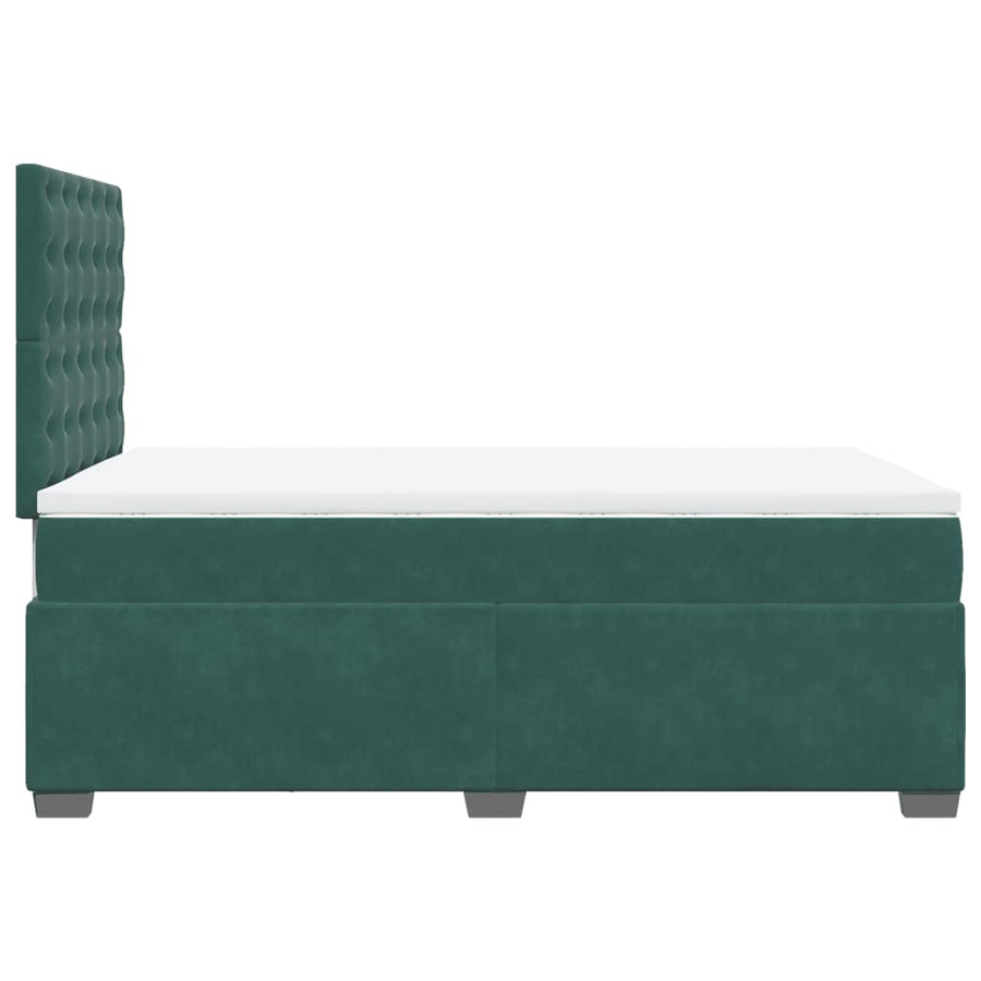 Boxspring met matras fluweel donkergroen 120x200 cm