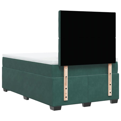 Boxspring met matras fluweel donkergroen 120x200 cm