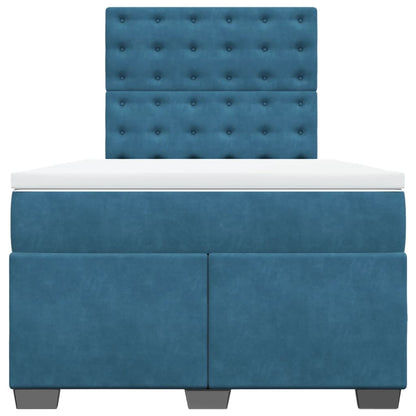Boxspring met matras fluweel blauw 120x200 cm