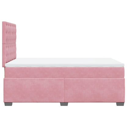 Boxspring met matras fluweel roze 120x200 cm