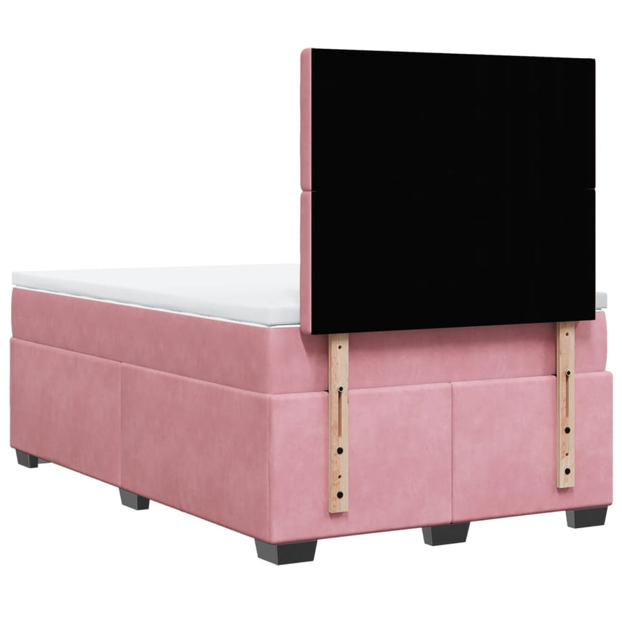 Boxspring met matras fluweel roze 120x200 cm
