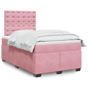 Boxspring met matras 120x200 cm roze fluweel