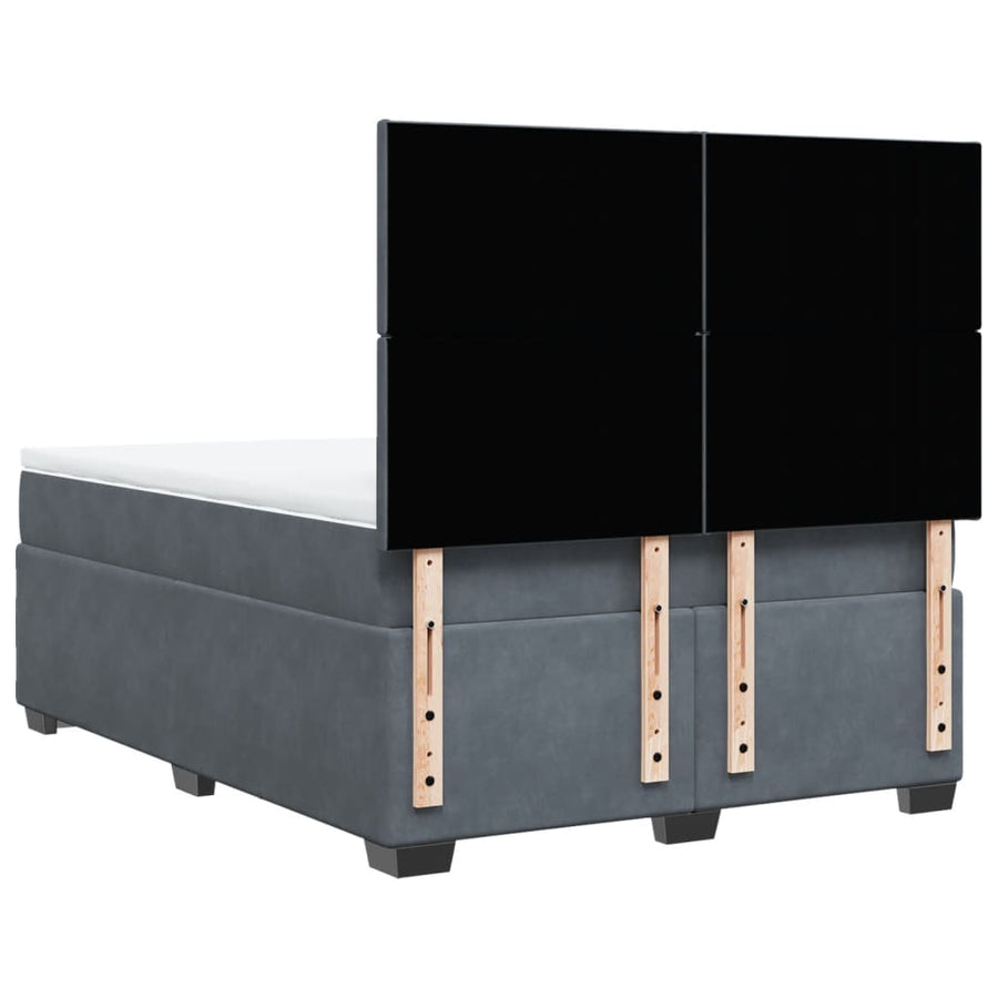 Boxspring met matras fluweel donkergrijs 140x190 cm