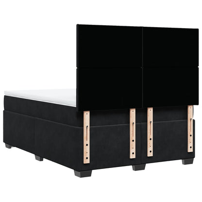 Boxspring met matras fluweel zwart 140x190 cm