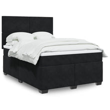Boxspring met matras fluweel zwart 140x190 cm