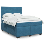 Boxspring met matras 140x190 cm fluweel blauw