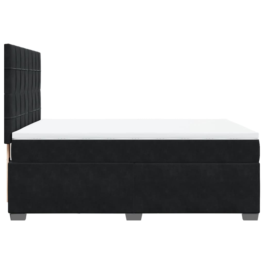 Boxspring met matras fluweel zwart 140x190 cm