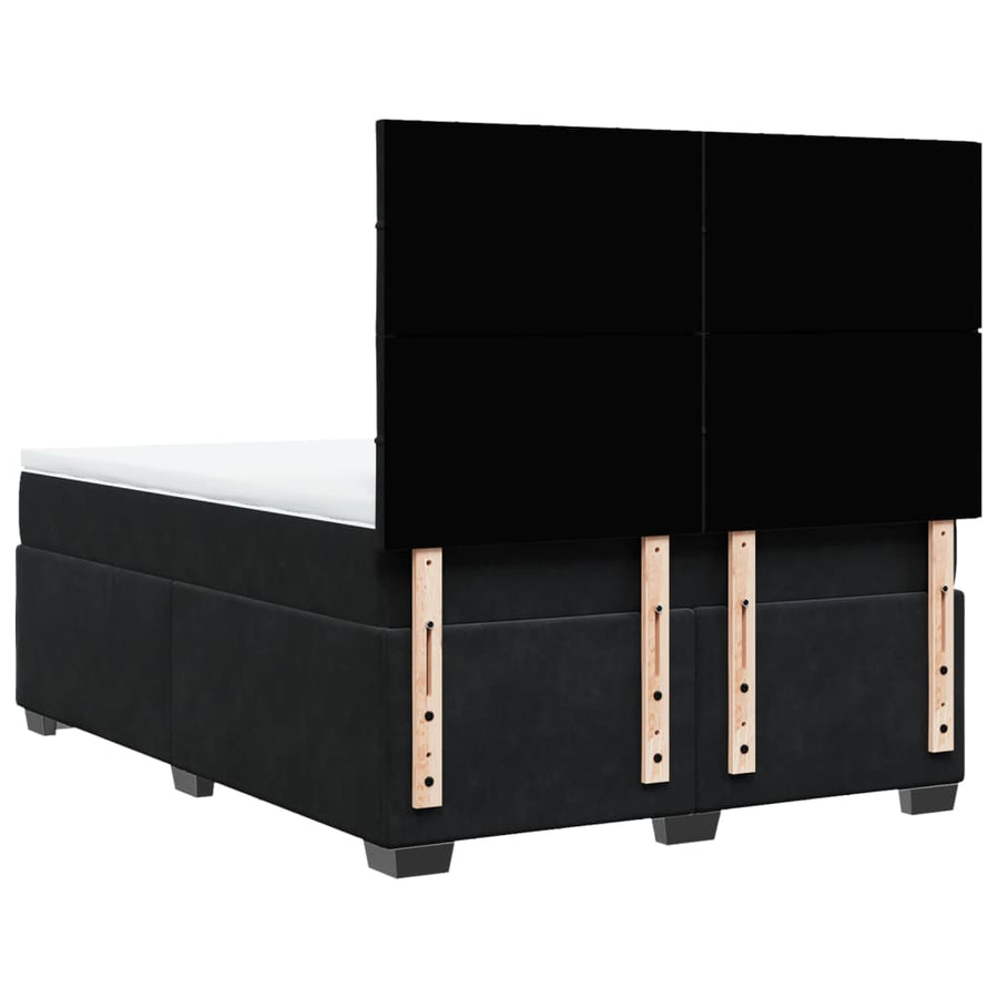 Boxspring met matras fluweel zwart 140x190 cm