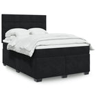 Boxspring met matras 140x190 cm zwart fluweel