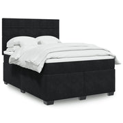 Boxspring met matras 140x190 cm zwart fluweel