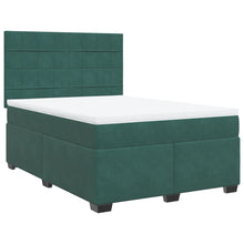 Boxspring met matras fluweel donkergroen 140x190 cm