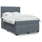 Boxspring met matras 140x190 cm donkergrijs fluweel