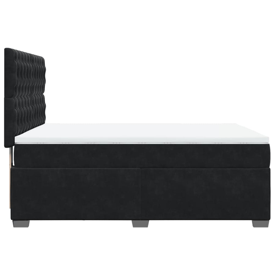 Boxspring met matras fluweel zwart 140x190 cm