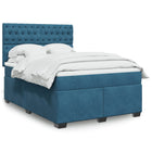 Boxspring bed 140x190 cm fluweel blauw