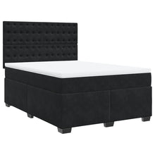 Boxspring met matras fluweel zwart 140x190 cm