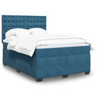 Boxspring met matras 140x190 cm fluweel blauw