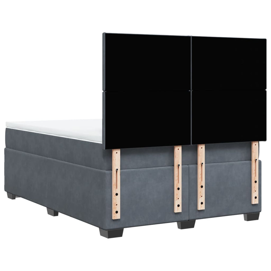 Boxspring met matras fluweel donkergrijs 140x200 cm