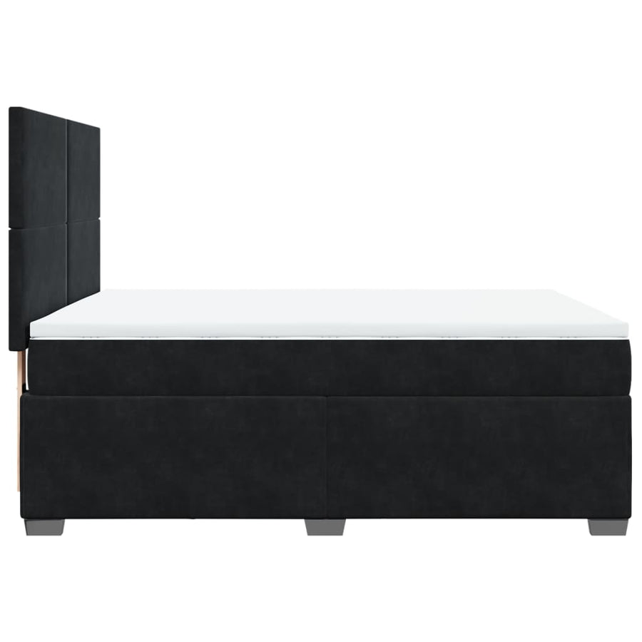 Boxspring met matras fluweel zwart 140x200 cm