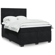 Boxspring met matras fluweel zwart 140x200 cm