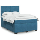 Boxspring met matras 140x200 cm fluweel blauw