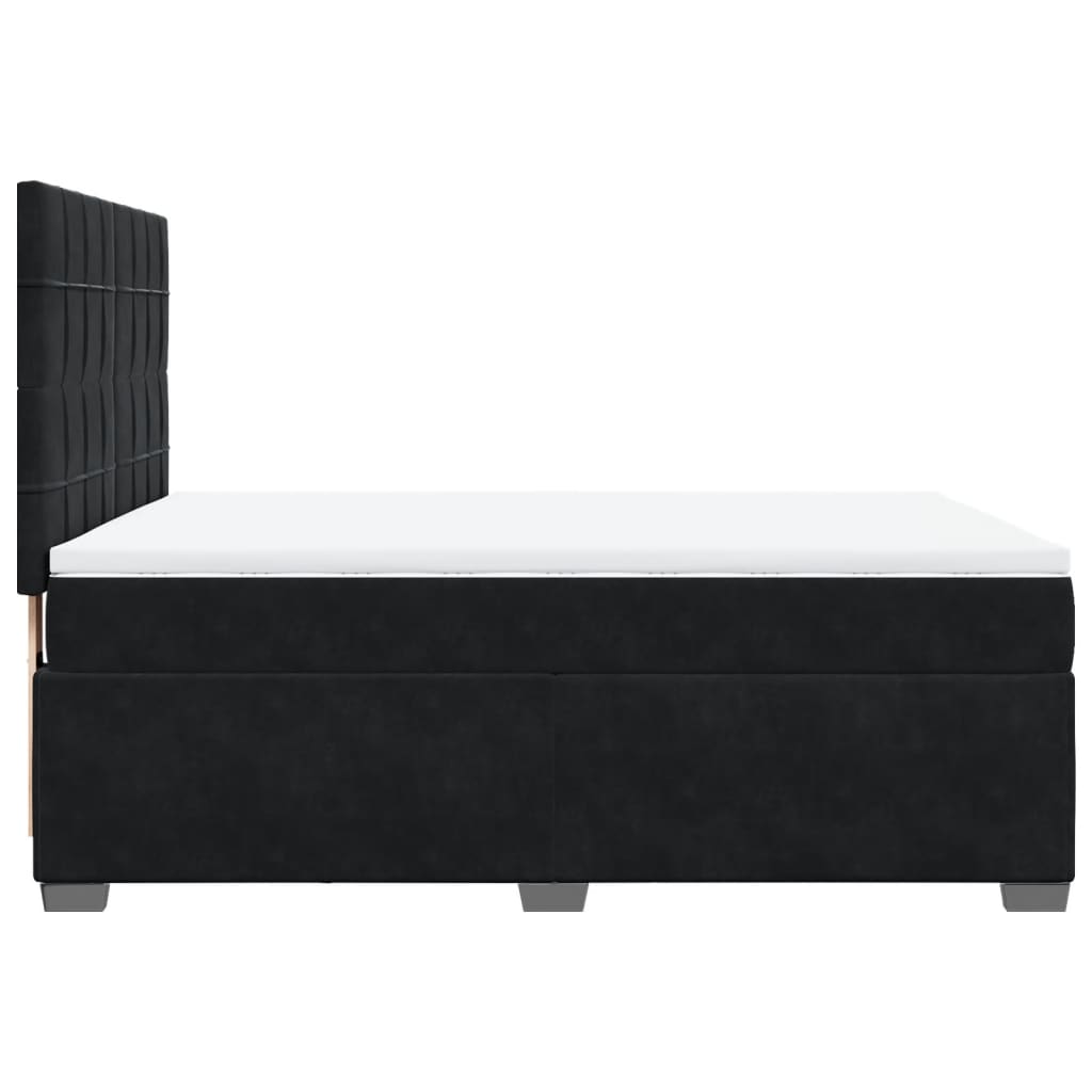 Boxspring met matras fluweel zwart 140x200 cm