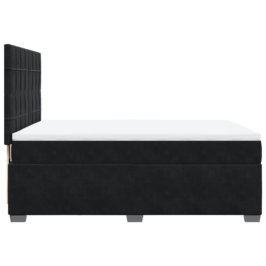 Boxspring met matras fluweel zwart 140x200 cm