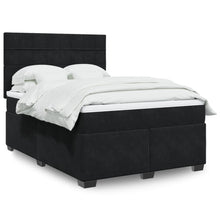 Boxspring met matras fluweel zwart 140x200 cm