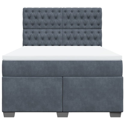Boxspring met matras fluweel donkergrijs 140x200 cm