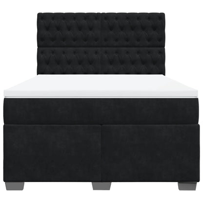 Boxspring met matras fluweel zwart 140x200 cm