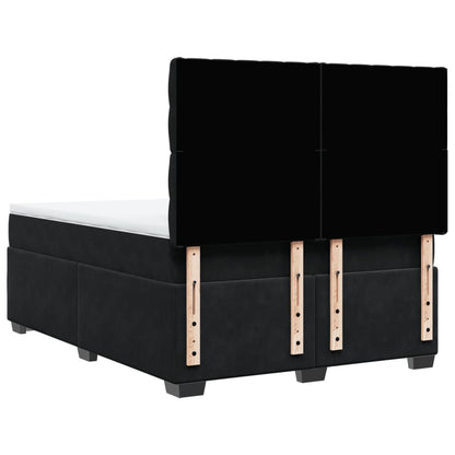 Boxspring met matras fluweel zwart 140x200 cm