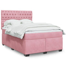Boxspring met matras 140x200 cm roze fluweel