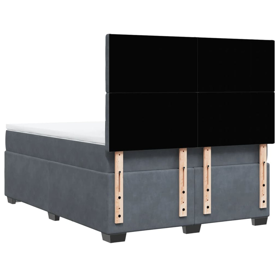Boxspring met matras fluweel donkergrijs 140x200 cm