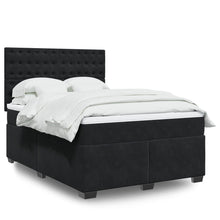 Boxspring met matras fluweel zwart 140x200 cm