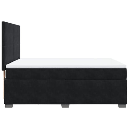 Boxspring met matras fluweel zwart 160x200 cm